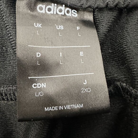 Adidas Mens Black Track Pants Size L 3 Stripe Design Elastic Waistband Regular - Picture 5 of 5